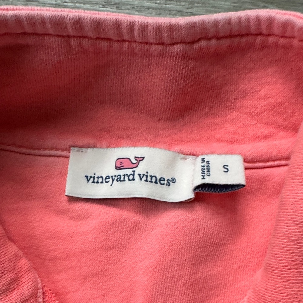 Vineyard Vines Women's Coral Quarter-Zip Sweatshirt - Picture 2 of 4